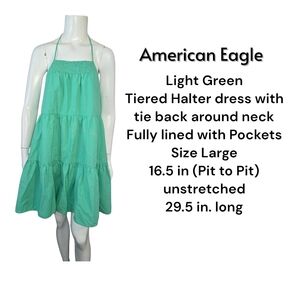 American Eagle Light Green Halter Dress
